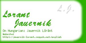 lorant jauernik business card